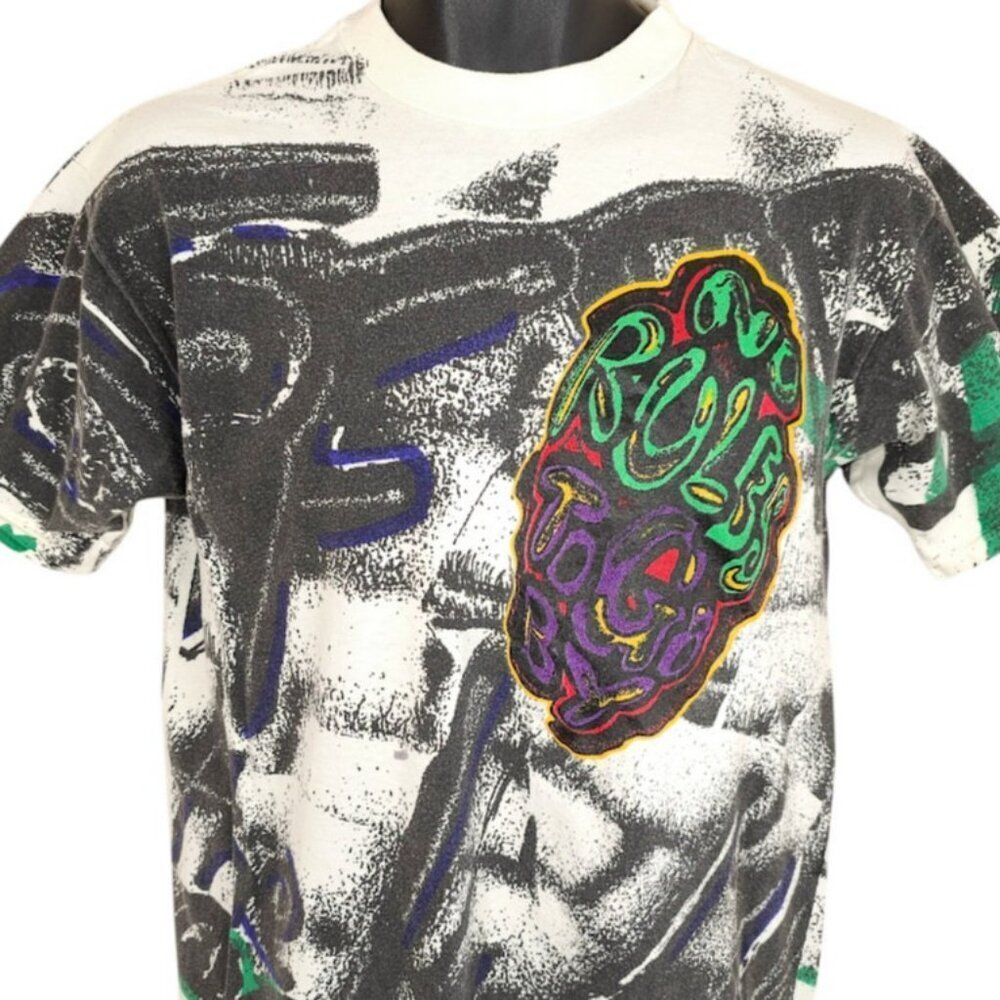 Vintage Skater T Shirt Mens Size Medium No Rules Off The Wall All Over Print